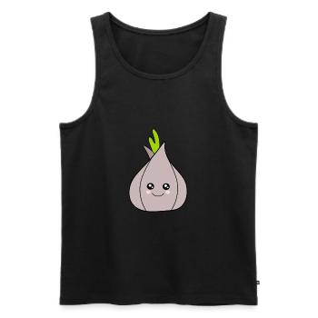 Kawaii Gemüse Zwiebel Knoblauch lustige Geschenke - Männer Premium Bio Tank Top - Schwarz - Vorne - Michal (187cm)