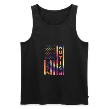 American USA Flag Autism Aware... Autism Awareness - Männer Premium Bio Tank Top - Schwarz - Vorne - AI Model Male 178 light (178cm)