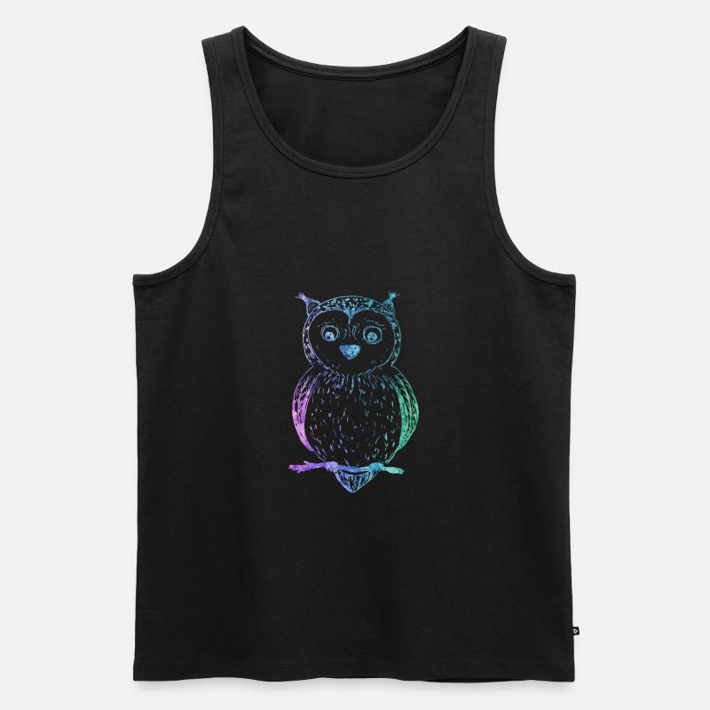 Eule - Männer Premium Bio Tank Top - Schwarz