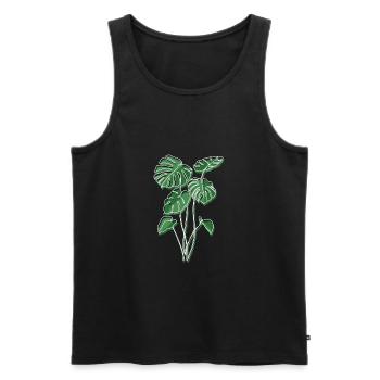 Monstera Plant Hobby Gardener Vintage Retro Plant - Men's Premium Organic Tank Top - black - Front - Michal (187cm)