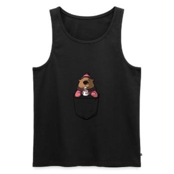 Murmeltier - Männer Premium Bio Tank Top - Schwarz - Vorne - Michal (187cm)