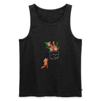 Tasche des roten Pandas - Männer Premium Bio Tank Top - Schwarz - Vorne - AI Model Male 178 light (178cm)
