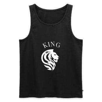 König der Löwen der König der Löwen - Männer Premium Bio Tank Top - Schwarz - Vorne - AI Model Male 178 light (178cm)