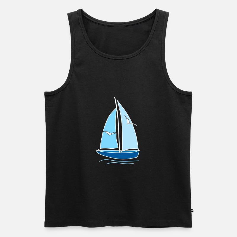 Segelboot Möwen,Geschenk,mode,cool,trend,style, - Männer Premium Bio Tank Top - Schwarz