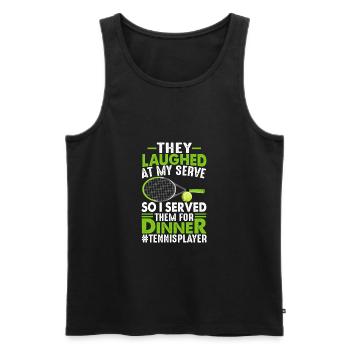 Serviert Zum Abendessen Tennisspieler Trainer - Männer Premium Bio Tank Top - Schwarz - Vorne - Michal (187cm)