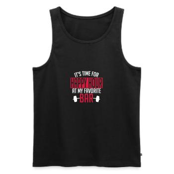 it's time for happy hour at my favorite bar A 2c - Men's Premium Organic Tank Top - black - Front - AI Model Male 178 light (178cm)