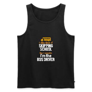 School Bus Driver School Bus - Men's Premium Organic Tank Top - black - Front - AI Model Male 178 light (178cm)