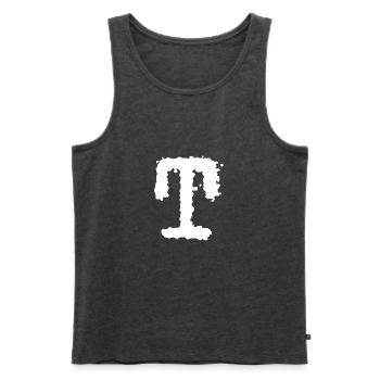 T - Männer Premium Bio Tank Top - Anthrazit meliert - Vorne - AI Model Male 178 light (178cm)