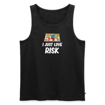 Risk - I just love risk - Men's Premium Organic Tank Top - black - Front - AI Model Male 178 light (178cm)