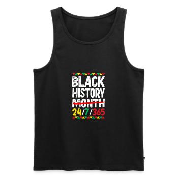 Black History Month 24/7/365 - Men's Premium Organic Tank Top - black - Front - AI Model Male 178 light (178cm)
