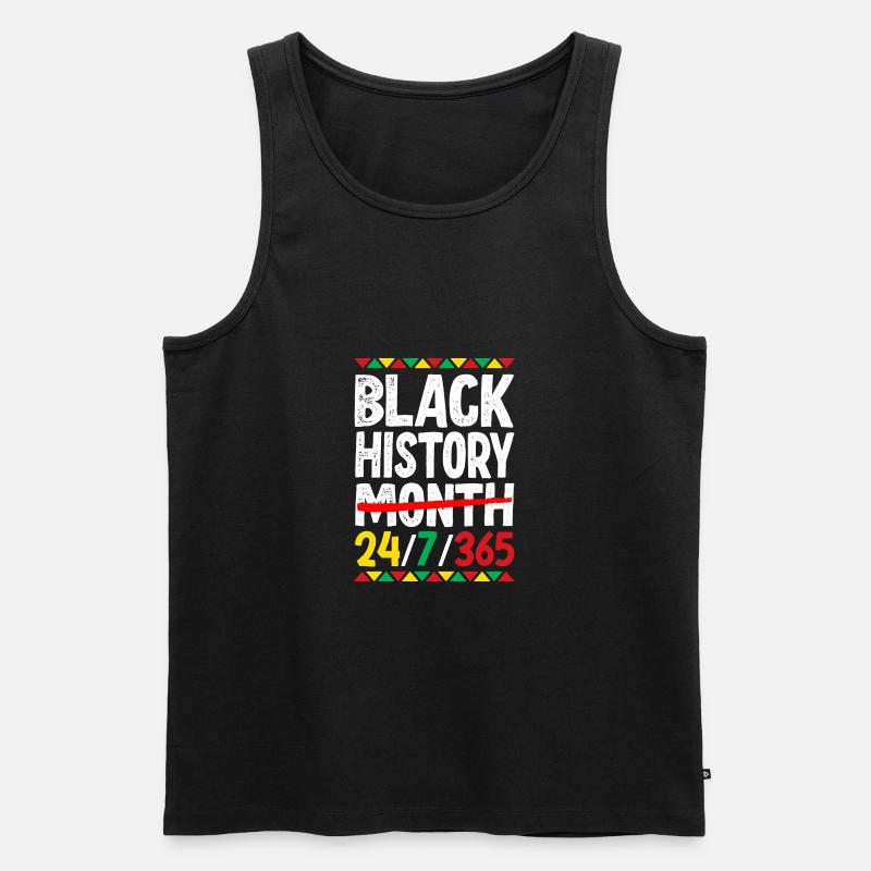 Black History Month 24/7/365 - Männer Premium Bio Tank Top - Schwarz