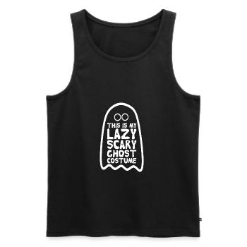 this is my lazy scary ghost costume Halloween - Men's Premium Organic Tank Top - black - Front - Michal (187cm)