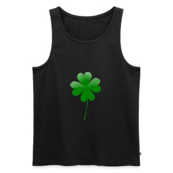 kleeblatt glueck shamrock luck four leaf clover43 - Männer Premium Bio Tank Top - Schwarz - Vorne - AI Model Male 178 light (178cm)