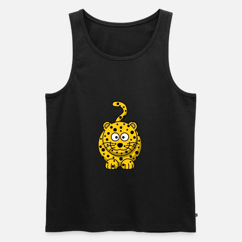 Leopard Cartoon - Männer Premium Bio Tank Top - Schwarz