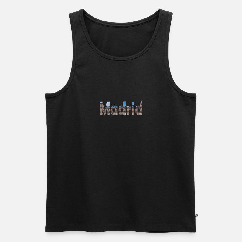 Madrid hat viele Sehenswürdigkeiten - Männer Premium Bio Tank Top - Schwarz