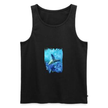 Schildkröte im Meer - Männer Premium Bio Tank Top - Schwarz - Vorne - AI Model Male 178 light (178cm)