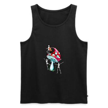Pilz - Männer Premium Bio Tank Top - Schwarz - Vorne - AI Model Male 178 light (178cm)