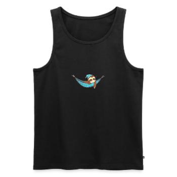 Sleeping Sloth Cute Cute Sloth Gift Idea - Men's Premium Organic Tank Top - black - Front - AI Model Male 178 light (178cm)