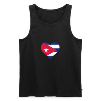Un coeur pour Cuba - Débardeur bio Premium Homme - noir - Devant - AI Model Male 178 light (178cm)