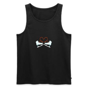 Ice Skating Skates Love - Men's Premium Organic Tank Top - black - Front - AI Model Male 178 light (178cm)