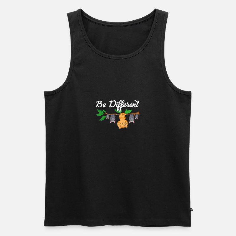 Lustiges Be Different Katze - Männer Premium Bio Tank Top - Schwarz