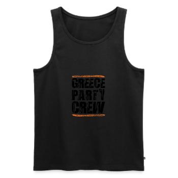 Greece Party Crew - Men's Premium Organic Tank Top - black - Front - Michal (187cm)