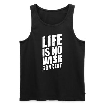 Life Is No Wish Concert - Débardeur bio Premium Homme - noir - Devant - Michal (187cm)