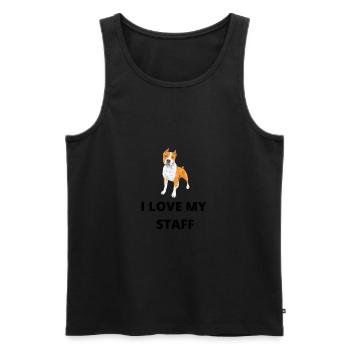 I LOVE MY STAFF - Débardeur bio Premium Homme - noir - Devant - Michal (187cm)