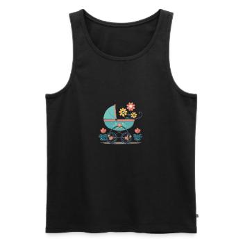 Flowery stroller 7 - Men's Premium Organic Tank Top - black - Front - AI Model Male 178 light (178cm)