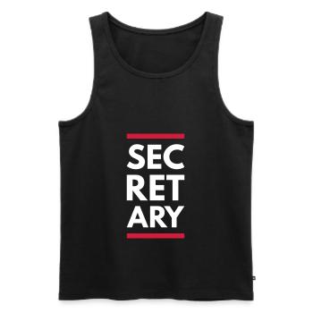 Secretary (Lines) - Men's Premium Organic Tank Top - black - Front - Michal (187cm)