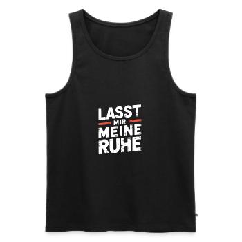 Lasst mir meine Ruhe - einfach in Ruhe lassen - Männer Premium Bio Tank Top - Schwarz - Vorne - Michal (187cm)