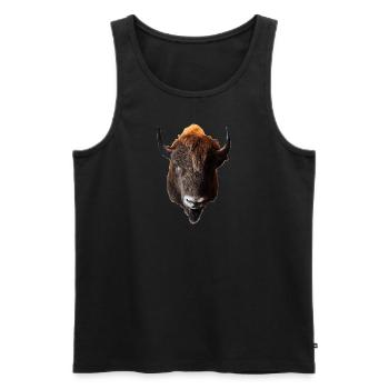 The bison is also called buffalo - Men's Premium Organic Tank Top - black - Front - Michal (187cm)