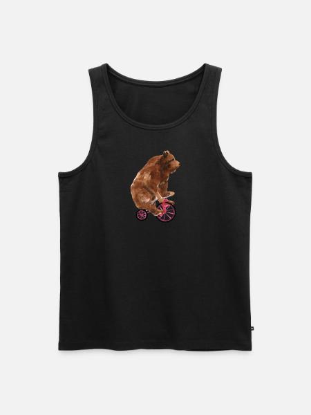 Circus brown bear on a small bike - Men's Premium Organic Tank Top - 