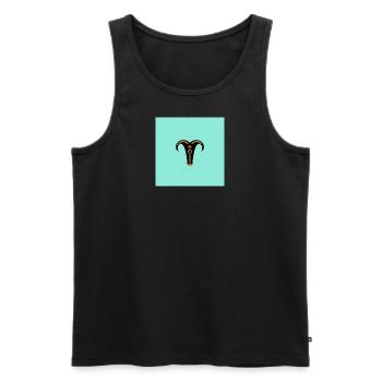 STERNZEICHEN Widder -blue- - Männer Premium Bio Tank Top - Schwarz - Vorne - Michal (187cm)