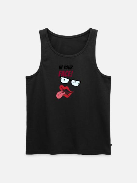abstract face with saying - Men's Premium Organic Tank Top -