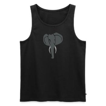 Elefant Head - Männer Premium Bio Tank Top - Schwarz - Vorne - Michal (187cm)