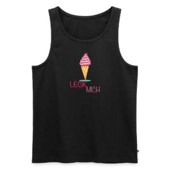 Leck mich - Männer Premium Bio Tank Top - Schwarz - Vorne - AI Model Male 178 light (178cm)