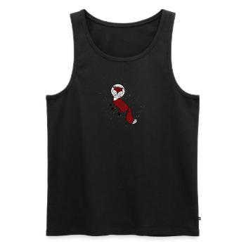 Fox in Space T-Shirt - Astronaut Design - Men's Premium Organic Tank Top - black - Front - AI Model Male 178 light (178cm)
