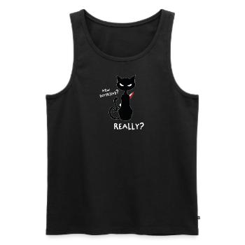 Neuen Freund? - Lustiges Kitty Shirt Design - Männer Premium Bio Tank Top - Schwarz - Vorne - Michal (187cm)