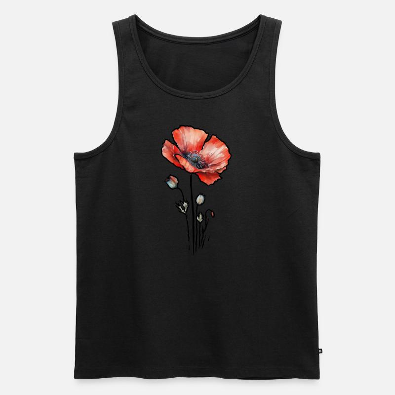 Klatschmohn - Männer Premium Bio Tank Top - Schwarz