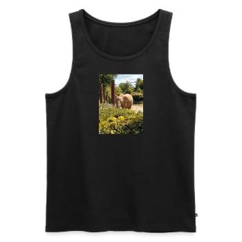 Elephant Zoo Sommertag sonnig - Männer Premium Bio Tank Top - Schwarz - Vorne - Michal (187cm)
