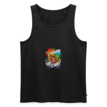 Le cor est cool - Débardeur bio Premium Homme - noir - Devant - Michal (187cm)