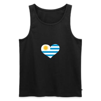 Uruguay Herz; Heart Uruguay - Débardeur bio Premium Homme - noir - Devant - Michal (187cm)