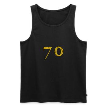 70 JAHRE. 70-jähriges JUBILÄUM. JUBILÄUM 70 JAHRE. 70 - Männer Premium Bio Tank Top - Schwarz - Vorne - Michal (187cm)