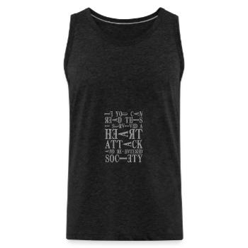 Heart attack Survives heart attack - Men's Premium Organic Tank Top - charcoal grey - Front - Alexander (188cm)