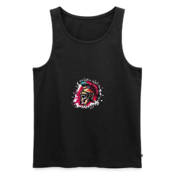 Spartaner Totenkopf Gladiator - Männer Premium Bio Tank Top - Schwarz - Vorne - AI Model Male 178 light (178cm)