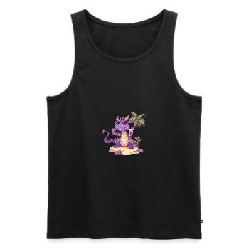 Vacances d’été du Dragon - Débardeur bio Premium Homme - noir - Devant - Michal (187cm)