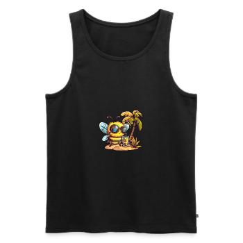 Vacances d’été des abeilles - Débardeur bio Premium Homme - noir - Devant - Michal (187cm)