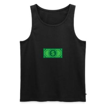Money, Money, Bill, Dollar - Men's Premium Organic Tank Top - black - Front - AI Model Male 178 light (178cm)