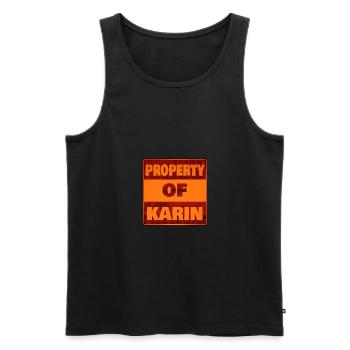Owned by karin - Men's Premium Organic Tank Top - black - Front - AI Model Male 178 light (178cm)